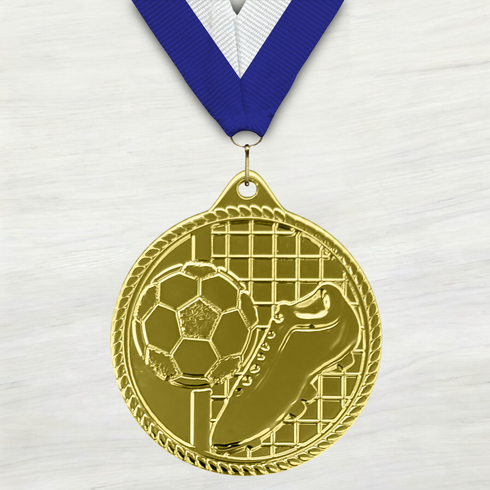 Medalla de Metal de Fútbol de 2" con cinta MDL510